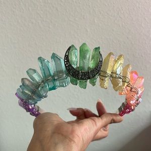 Raw crystal headband/crown